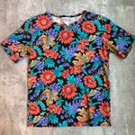 Vintage floral top 90s retro cottagecore shirt Black Photo 0