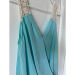 Double Zero Women’s Teal Lace Sheer‎ Tank Top M Medium Y2K  Blouse (Box C) Photo 3