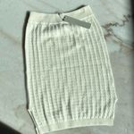 One Grey Day cable knit mini midi silk blend skirt NWT White Photo 0