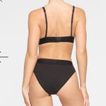 SKIMS  cotton rib plunge bralette- soot NWT small Photo 4