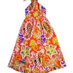 J.Crew NWT Silk Sarong Maxi in Aja Orange Painted Paisley Halter Dress 2 Photo 0