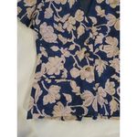 Rena Rowan  for Saville womens unstructured 4 button blazer top floral blue tan Photo 3