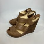 Coach  Jazlyn tan leather‎ wedge sandals women’s size 9.5 gladiator casual Photo 4