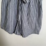 High Paper Bag Waist Shorts Light Blue White Stripes Size XS Photo 3