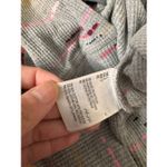 Karen Scott Sport Gray Waffle Knit Long Sleeve Shirt | Pink Stripe Textured Top Photo 5