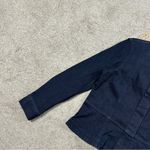 Ann Taylor Women’s Denim Button Front Jacket Collarless Peplum in Dark Wash L Photo 6