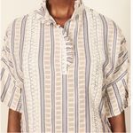 Sandro Striped Guipure Lace Trim Short Top Blouse Size 4 Small EUC Photo 0