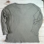 BiBi Gray Lightweight Waffle Knit Notched Neckline Long Sleeve Shirt Size XL Photo 2