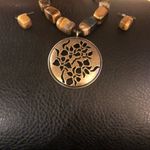 Avon Cats Eye Medallion Necklace Set Gold Photo 1