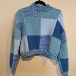 Cotton On Blue Turtleneck Patchwork Sweater Photo 0