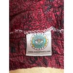 Women's Red Blue Floral Smocked Drapey Tapered Jogger Harem Pants One Size Size undefined Photo 4