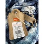 True Craft NWT Nightcap Blue Tie Dye Waffle Knit Peplum Thermal Sweatshirt 2X Photo 6