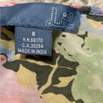 Green and Pink Floral Asymmetrical Tank Top with Relaxed Fit Size 8 White Photo 9