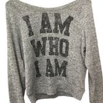 Speckled Gray Knit Graphic Sweater Photo 3