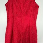 Gunne Sax Jessica McClintock Vintage Red Lace Sleeveless Formal Long Dress 7/8 Photo 6