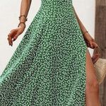 NWOT Green Floral Milkmaid Dress Photo 0