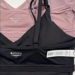 Athleta Black and Mauve Ruched Bralette Duo Photo 1