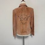 Coldwater Creek  Dusty Rose Pink Suede Leather Laser Cutout Rodeo Jacket Sz M Photo 1