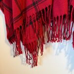 CHAPS  Windowpane Red Plaid Shawl Photo 6