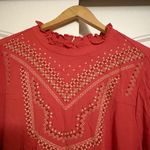 Torrid Washable Crinkle Gauze Relaxed Embroidered Blouse Baked Apple Size 1 1X Photo 1