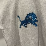 NFL Detroit Lions sweater!!  Gray Sweatshirt with blue sequin glitter lions logo! Photo 3