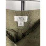Ann Taylor Loft Green Marisa Straight Leg Roll Tab Cargo Cotton Pants Size 10 Photo 5
