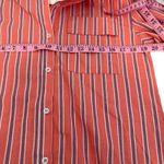 Isalis  Leo Pop-Top Pink Striped Button Down Shirt Womens‎ Long Sleeve New Small Photo 5
