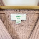 Aerie Oversized Cozyup Waffle Hooded V Neck Sweater Photo 3