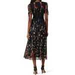 Monique Lhuillier ML Floral Embroidered Mesh Dress EUC Photo 5