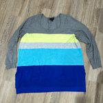 Lane Bryant NWOT  scoop neck sweater — 22/24 gray yellow and blue Photo 0