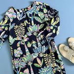 Vilagallo Greta Navy Blue Tropical Tree Print 3/4 Length Sleeve Sheath Dress Size undefined Photo 2