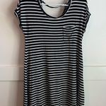 American Eagle  Black & White Striped Short Sleeve Tee Dress Photo 1