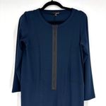 NWT Sun Kim Dark Teal Full Zip Blue London Tunic Dress Size XS Bubble Hem Photo 2