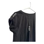 Neon Buddha Black Tunic Dress Decorate Buttons White Stitching / Size S Photo 4