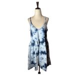 Z Supply  Dress Women Large Blue Tie Dye‎  Kona Cloud Print Mini NWT Athleisure Photo 1
