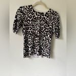 White House | Black Market Leopard Print Button Front Cardigan Top XS Photo 5