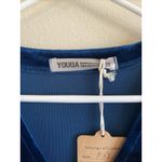 YOUGA Blue Velvet Velour Vneck Faux Wrap Top Handmade Custom Dress *Measurements Size undefined Photo 3