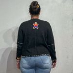 Designers Originals Studio Black Christmas Vintage Cardigan Sz L Size L Photo 9