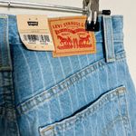 Levi's NEW  Ribcage Pin-Striped Straight Ankle Jeans Button-fly Medium Blue Sz 24 Photo 7