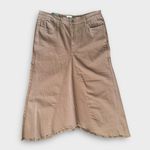 Wash Lab Denim Selma Pieced Asymmetric Denim Maxi Skirt Size 32 Brown Photo 2