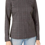 Nanette Lepore Nanette‎ Lepore Womens Pullover Sz L Long Sleeve Plaid Double Knit Black NEW Photo 0