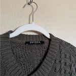 Disturbia Nerthus Pom Pom Cable Knit Cardigan Sz XL in Green Chunky Photo 4