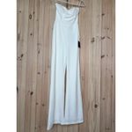 Lulus NWT  Fashionista Nights Ivory Strapless Bustier Wide-Leg Jumpsuit Classy XS Photo 1