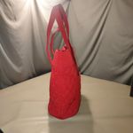 Vera Bradley Large Tall Quilted Red Tote Bag Interior Pockets Colorful Lining Photo 11