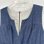 Vava by Joy Han  Denim Mini Dress Dark Wash Pockets Buttons Split Neck Size S Photo 2