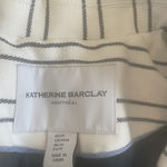 Katherine Barclay White Navy Blue Strips Blazer Sz M One Button Jacket Nautical Photo 8