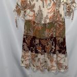 NWT Fig & Flower Floral Earthy Tones Dress size Medium Boho chic RUSCHED waist Orange Photo 7