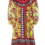 La DoubleJ Paloma short cotton trapeze dress in Cartwheel Giallo geometric print Yellow Size XL Photo 0