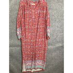 Natural Life  Boho Maxi Dress L Red Floral Patchwork‎ Cuff Festival Style Photo 1