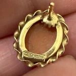 Vintage Signed 14K Gold Dainty Victorian Lady Cameo Tiny Stud Earrings 2g. Orange Photo 14